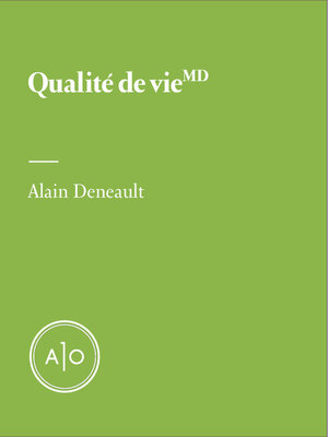 cover image of Qualité de vie MD